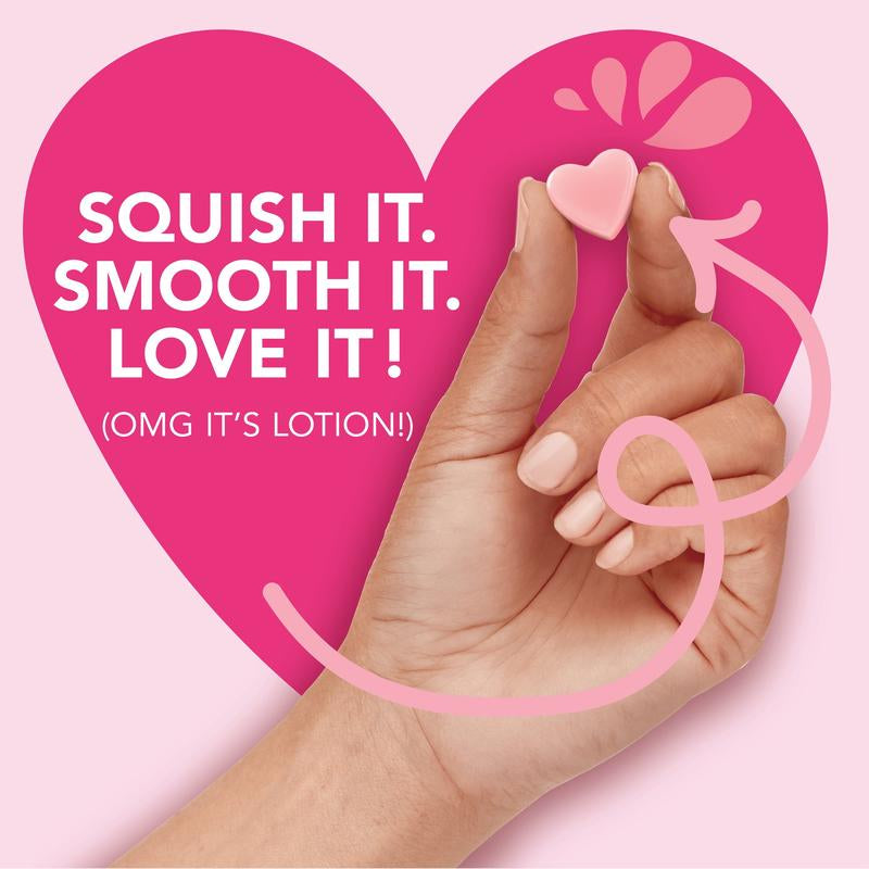 Jergens Cherry Almond Lotion Bursts, Squishy Heart-Shaped Moisturizer Bursts, 38 Ct