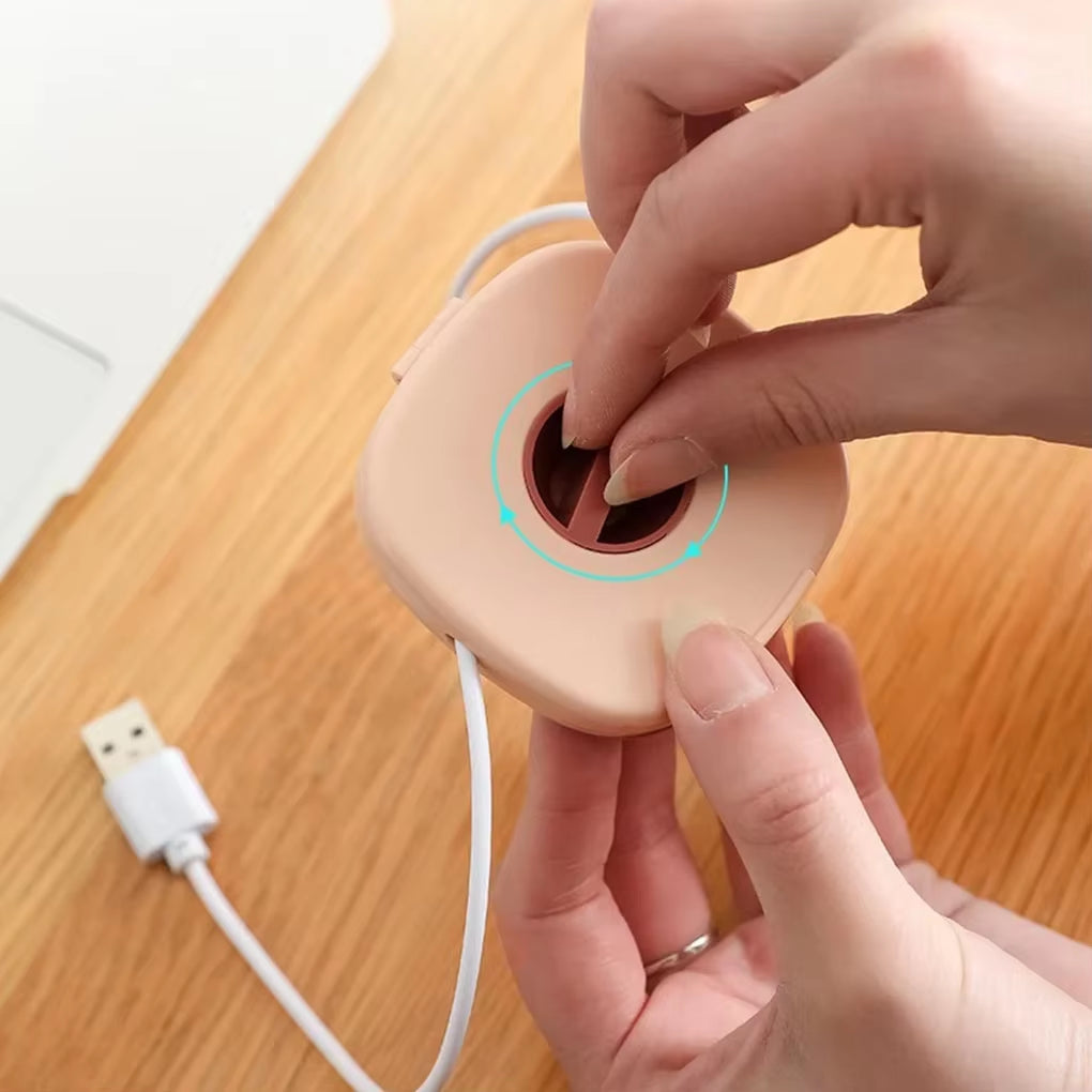 Portable round USB Cable Winder Small Cable Organizer Rotating Data Cable Organizer Mobile Phone Mobile Charging Cable Winder
