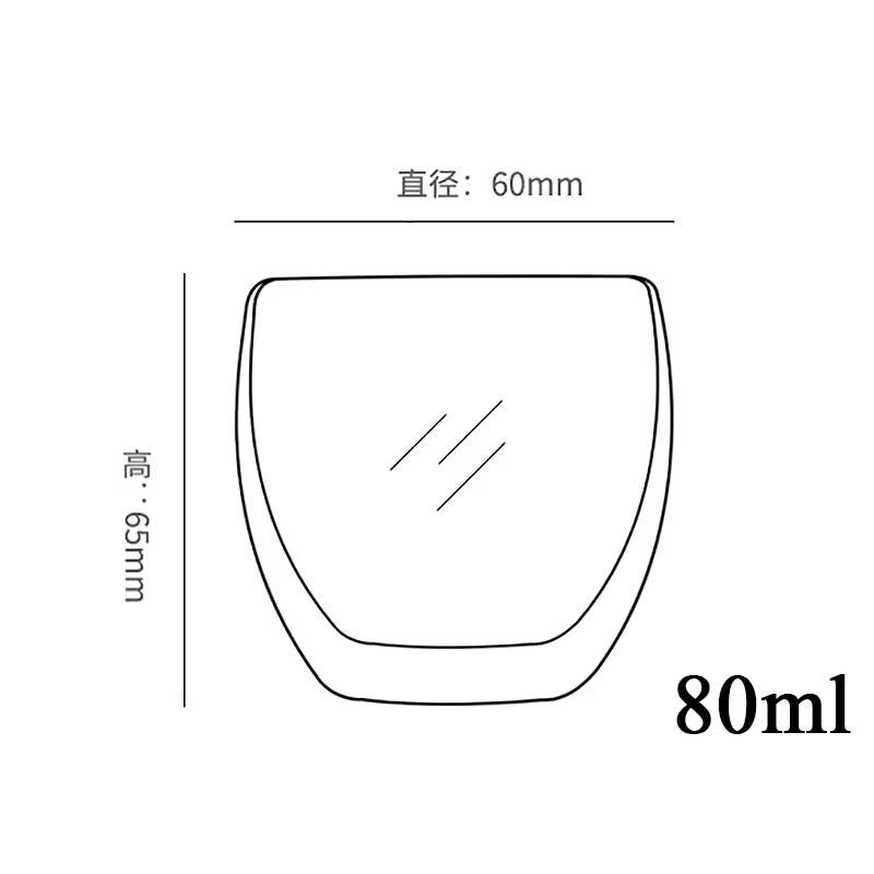 1-6PCS 80-650Ml Double Wall Glass Clear Handmade Heat Resistant Tea Cups Healthy Drink Coffee Milk Mug Insulated Shot Glass Gift