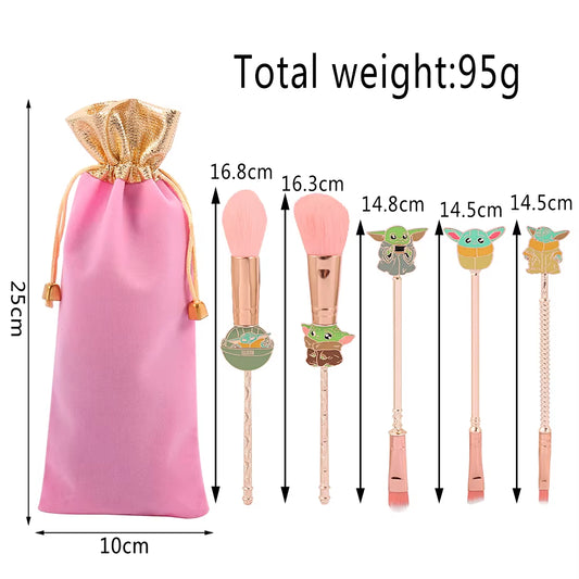 5Pcs/Set Star War Makeup Brush Master Yoda Loose Powder Brush Eyeshadow Brushes for Women Girl Beauty Make up Brush Tool Gifts