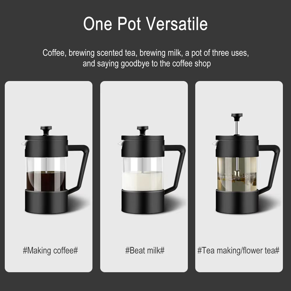 350Ml/600Ml French Press Pot Thickened High Borosilicate Glass Home French Press Pot Multi-Purpose Coffee Maker Kitchen Supplies