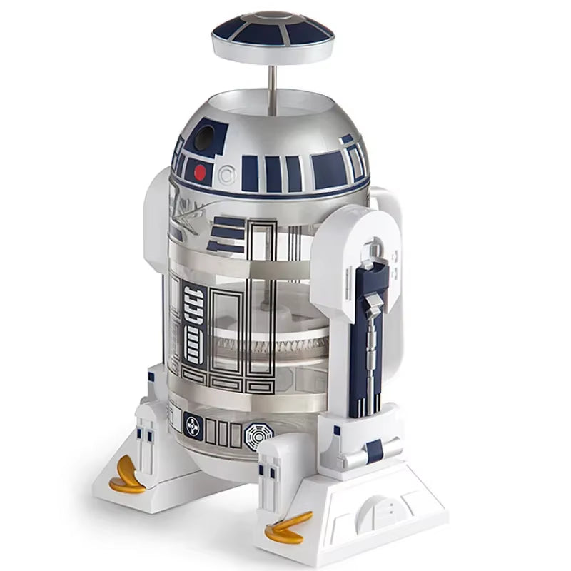 960Ml Moka Hand Coffee Maker R2-D2 Cartoon Star Wars Robot Office Home Manual Thermal Stainless Steel Pressing Mini Coffee Pot