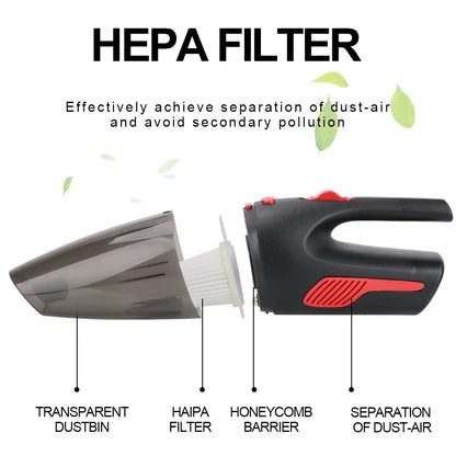 120W 12V 5000PA Super Suction Wet Dry Dual-Use Cigar Lighter Adapter Handheld Car Vacuum Cleaner Interior Accessories Universal