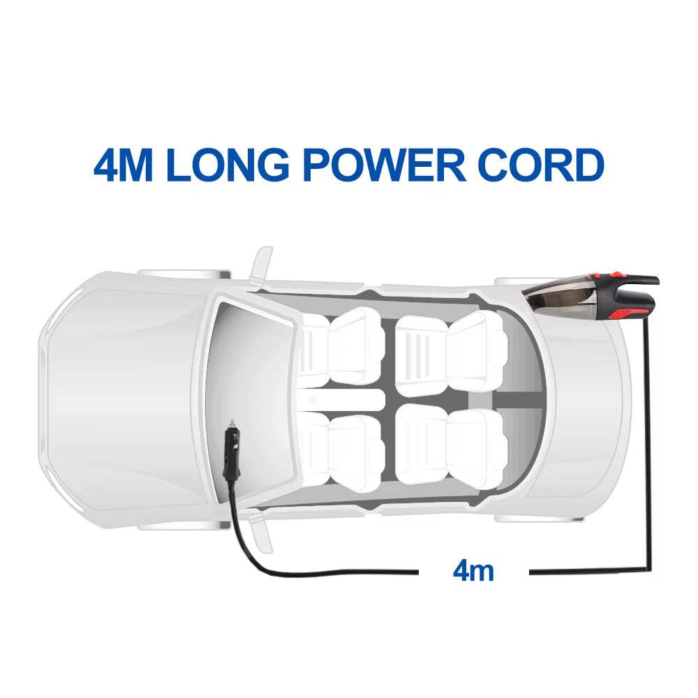 120W 12V 5000PA Super Suction Wet Dry Dual-Use Cigar Lighter Adapter Handheld Car Vacuum Cleaner Interior Accessories Universal