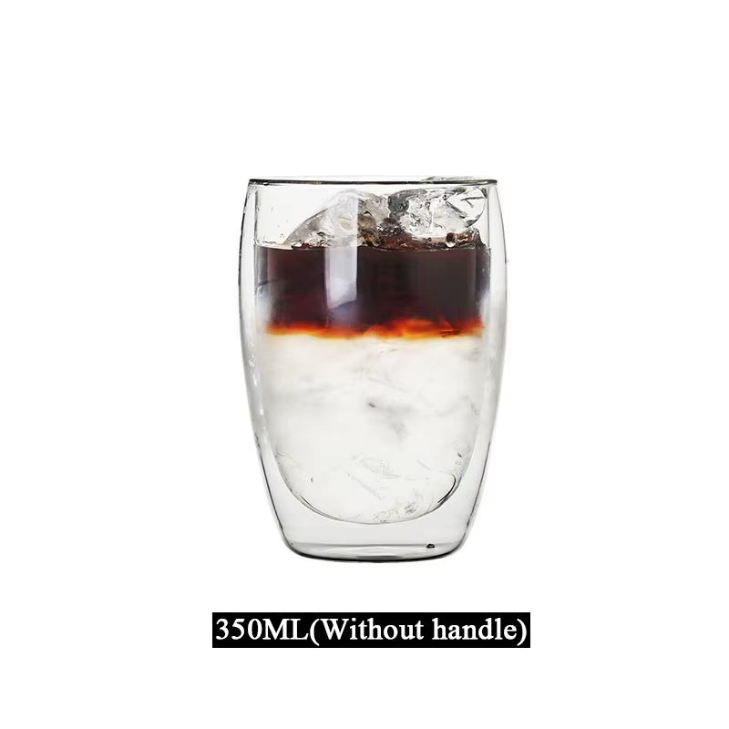 1-6PCS 80-650Ml Double Wall Glass Clear Handmade Heat Resistant Tea Cups Healthy Drink Coffee Milk Mug Insulated Shot Glass Gift