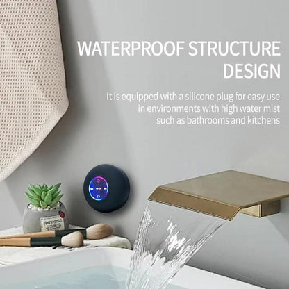 Bluetooth Shower Speakers, Portable Wireless Speaker with Suction Cup, IP67 Waterproof Speaker with LED Light, Pairs Easily to Phones, Tablets, Computer, Gift for Men & Women