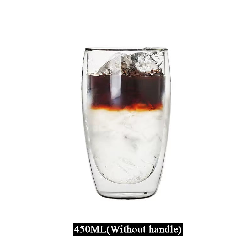 1-6PCS 80-650Ml Double Wall Glass Clear Handmade Heat Resistant Tea Cups Healthy Drink Coffee Milk Mug Insulated Shot Glass Gift