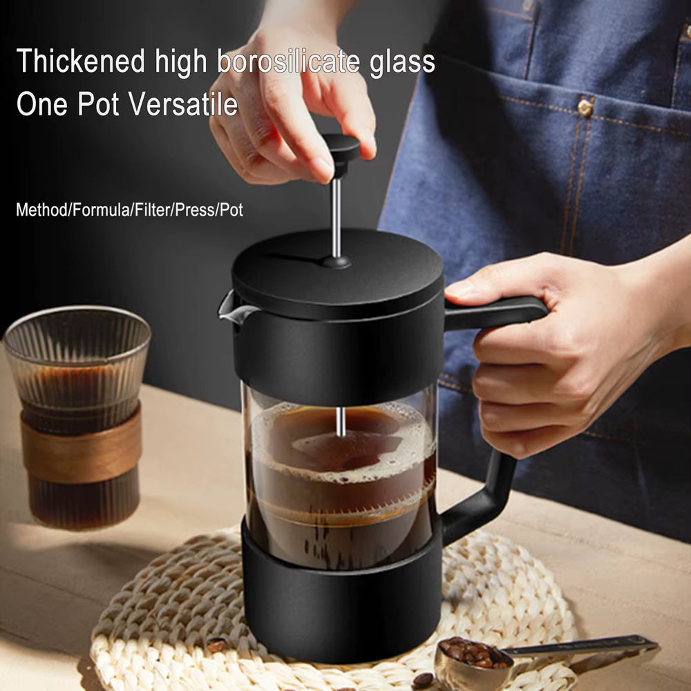 350Ml/600Ml French Press Pot Thickened High Borosilicate Glass Home French Press Pot Multi-Purpose Coffee Maker Kitchen Supplies