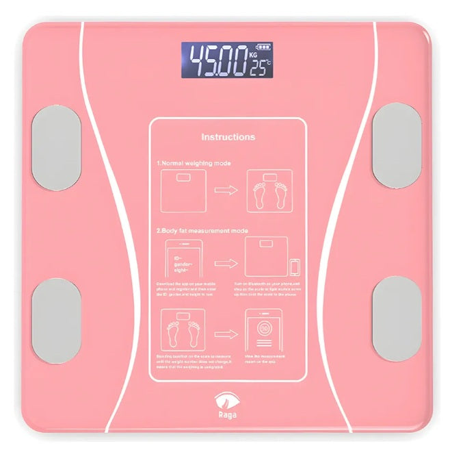 Báscula Electrónica Bluetooth Digital Inteligente Color Rosa